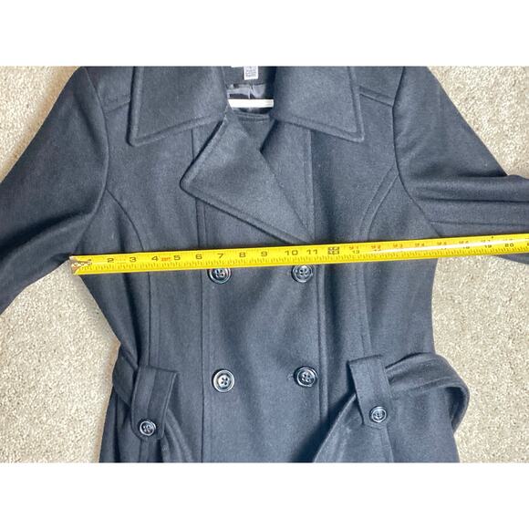 Womens Wool and Polyester Blend Croft  Barrow Coat Jacket Black Size S with Belt - Picture 8 of 8